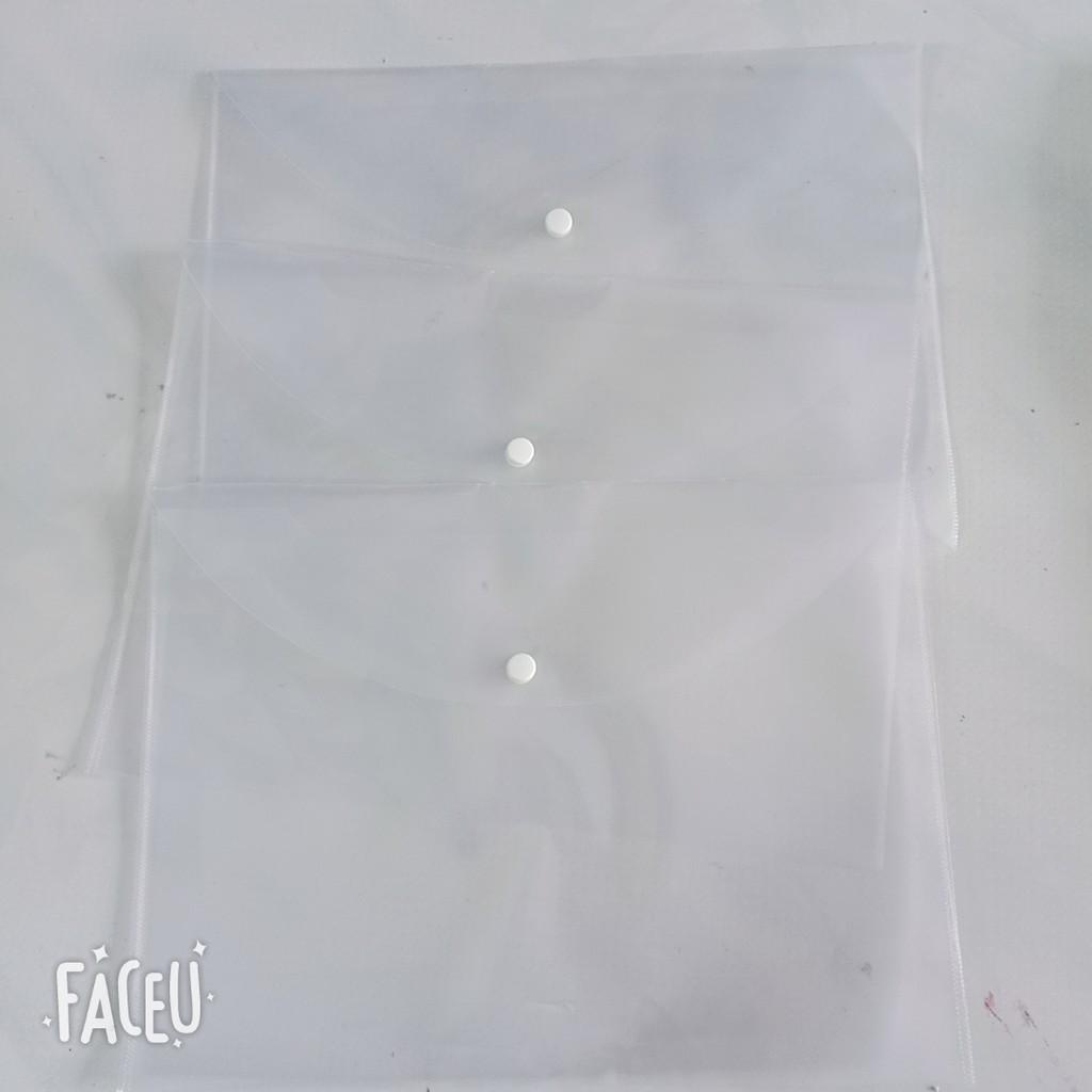 Túi khuy trắng/ clear bag trắng / túi đựng bài kiểm tra / file đựng tài liệu trắng tinh dầy đẹp có thể in mua về in lên