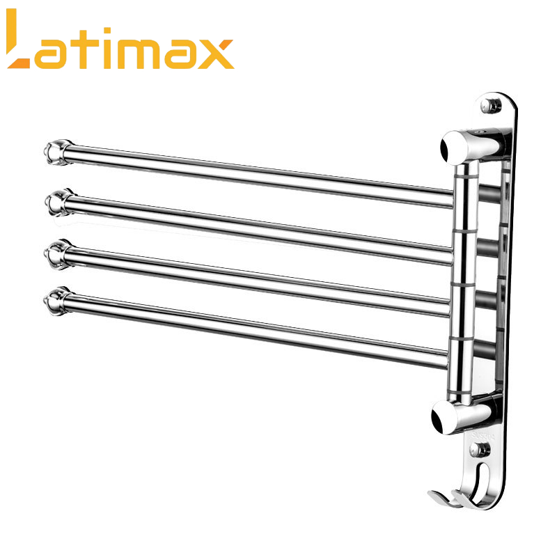 Thanh treo khăn nhà tắm dán tường 4 nhánh Inox 304 Cao cấp VKT4 - Vắt khăn tắm và đồ đạc đa năng tặng keo dán chuyên dụng siêu dính