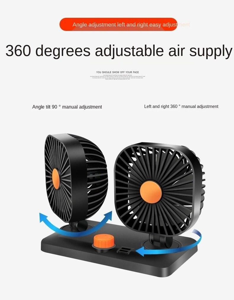 Quạt Làm Mát Tích Hợp Quạt Xoay 360 Độ 12v / 24v Cho Xe Hơi