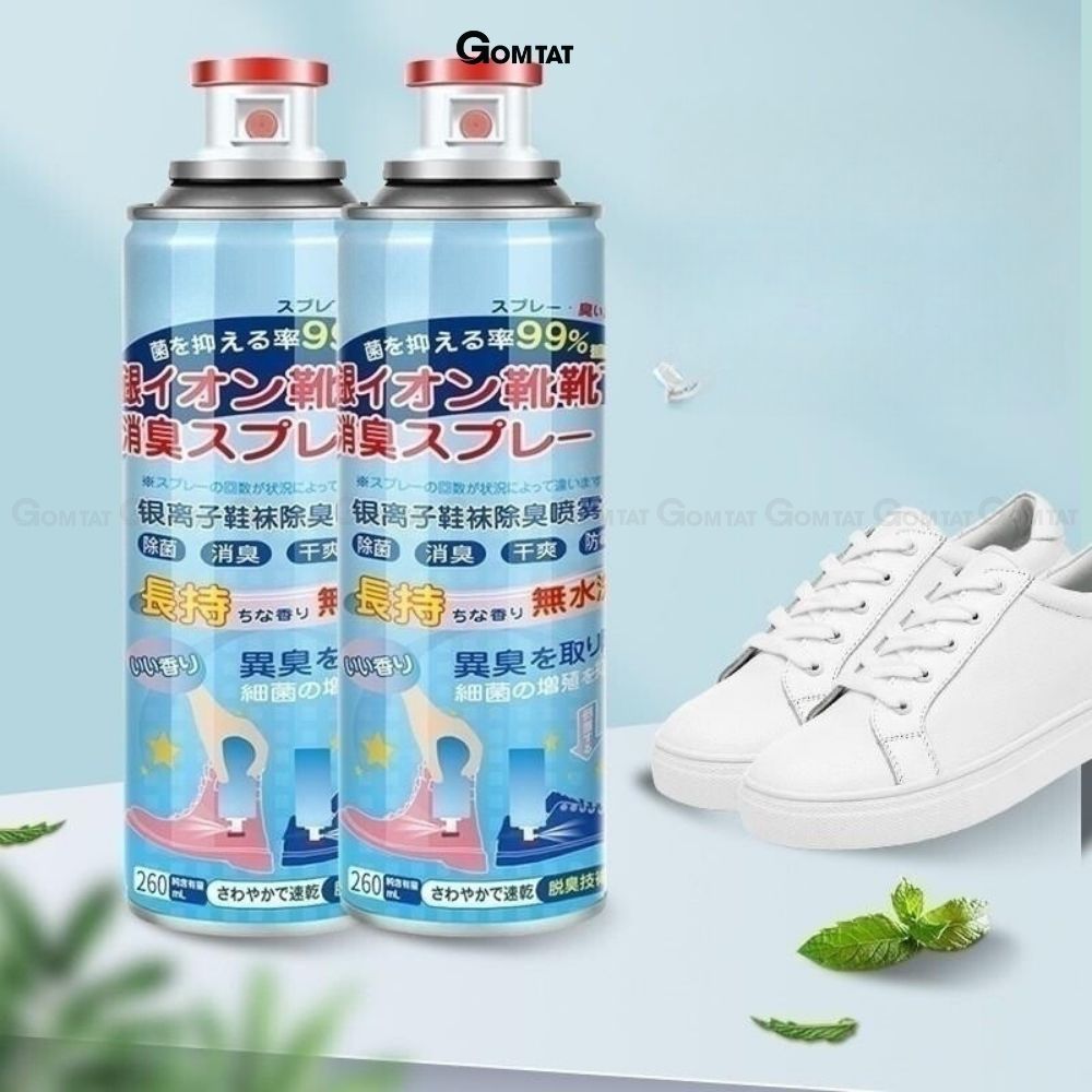 Xịt giày khử mùi chống hôi chân, xịt giày nano bạc diệt vi khuẩn hương chanh mát lạnh 260ml - DUER-XITGIAY