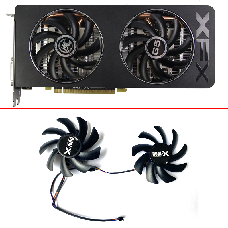NEW 85MM 12V FDC10H12S9-C FD7010H12S 4PIN R9 270X 2GB GPU FAN For XFX R9 285/280/290/290X/280X RTX 480/470 Video охлаждение Fans