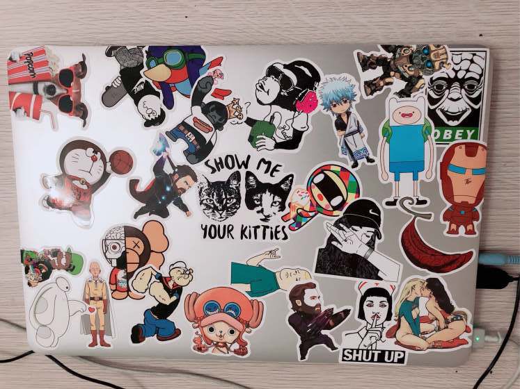 Bộ 50 sticker dán trang trí laptop, vali, xe máy, xe đạp, ván trượt, đàn guitar,đàn ukelele, mũ bảo hiểm,... vsco nhiều mẫu dễ thương nhiều chủ đề: yellow, violet, blue