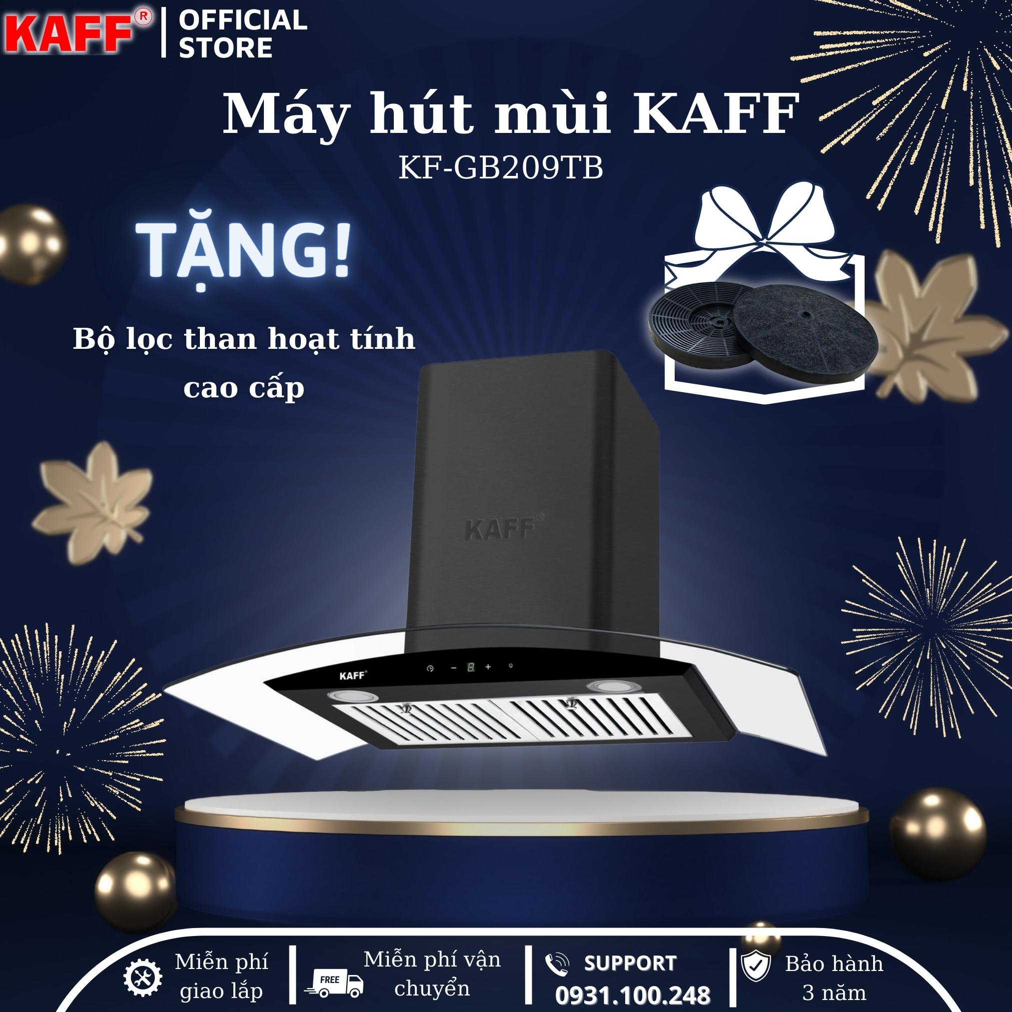 Máy hút mùi kính cong 900mm KAFF KF-GB209TB Tặng bộ lọc than thay thế KAFF-Hàng Chính Hãng