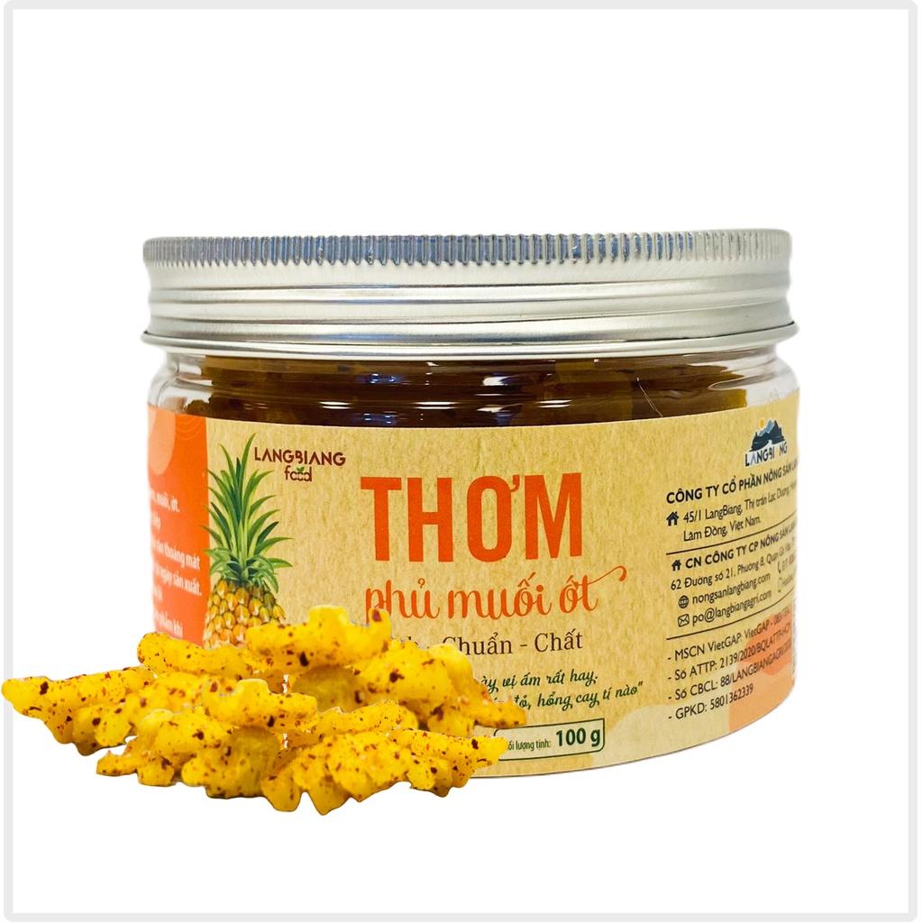 Thơm (dứa) phủ muối ớt Langbiang Food, 100g, hũ