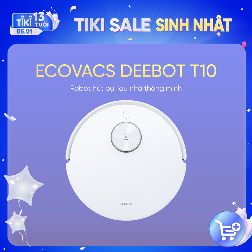 Robot hút bụi lau nhà Ecovacs Deebot T10_Lực hút 3000 Pa _Hàng chính hãng_Bản Quốc tế