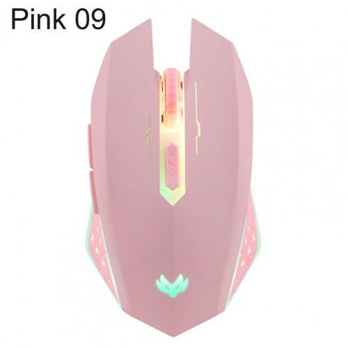 Dễ Thương Dạ Quang Im Lặng Im Lặng Micro-Motion Nút Màu Hồng Đen Chuột Sạc Không Dây Chơi Game Hay Cơ Học