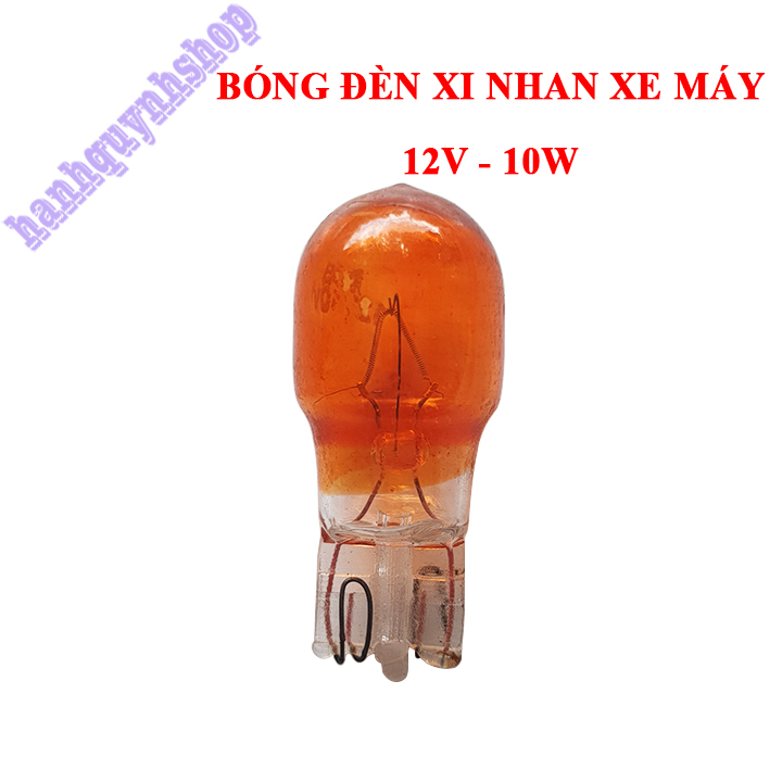 Bộ 2 bóng đèn xi nhan xe máy T10 12V 10W màu vàng cam