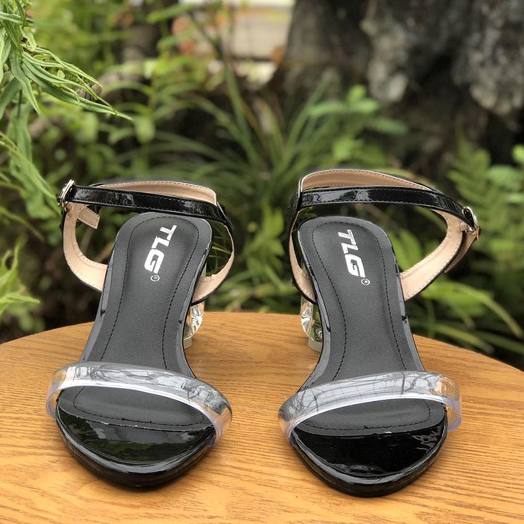 Sandal 5p gót bầu thời trang quai trong 21340