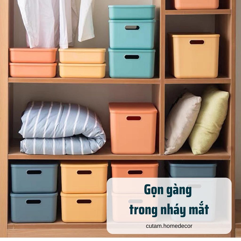 Hộp nhựa đựng đồ Có Nắp, Khay nhựa để đồ xếp gọn đa năng - cutam.homedecor