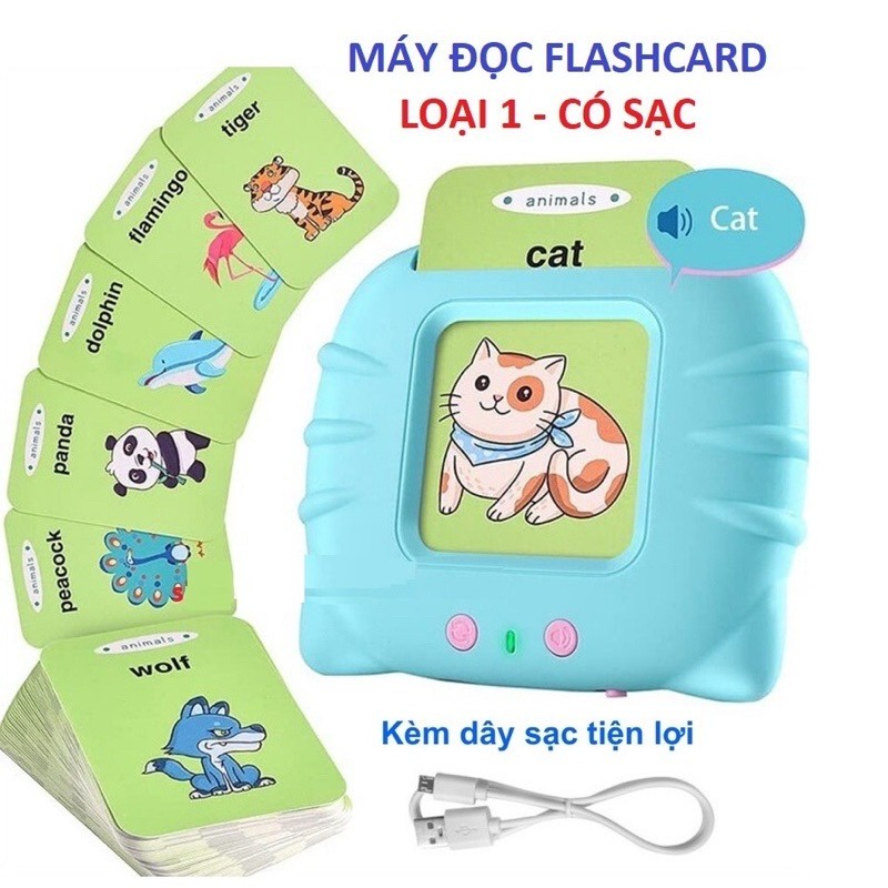 Máy Học Đọc Thẻ Tiếng Anh Và Tiếng Việt Flashcard 224 Từ Vựng Dùng Pin Sạc