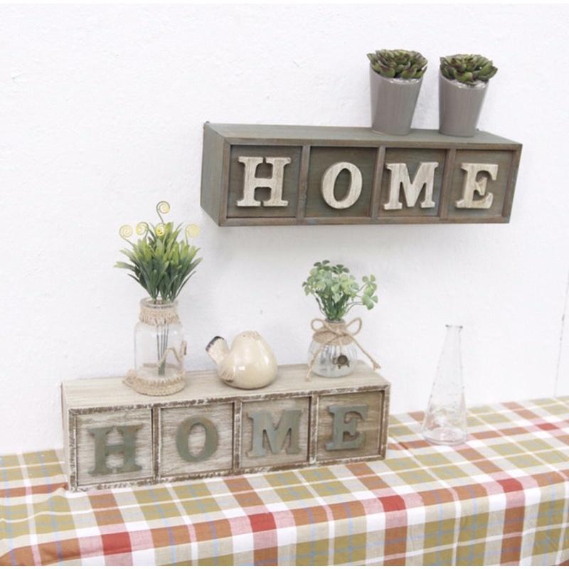 HỘP KỆ TỦ CHỮ HOME MÀU VINTAGE ĐỂ BÀN HOẶC TREO TƯỜNG DECOR