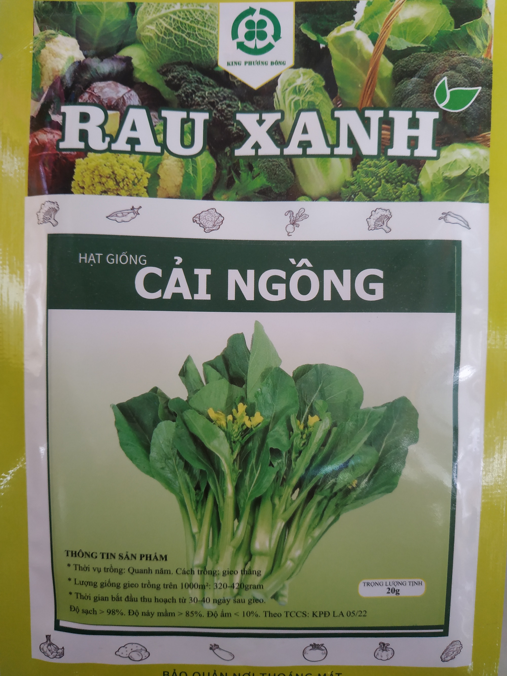 Hạt giống CẢI NGỒNG - gói 20 gram