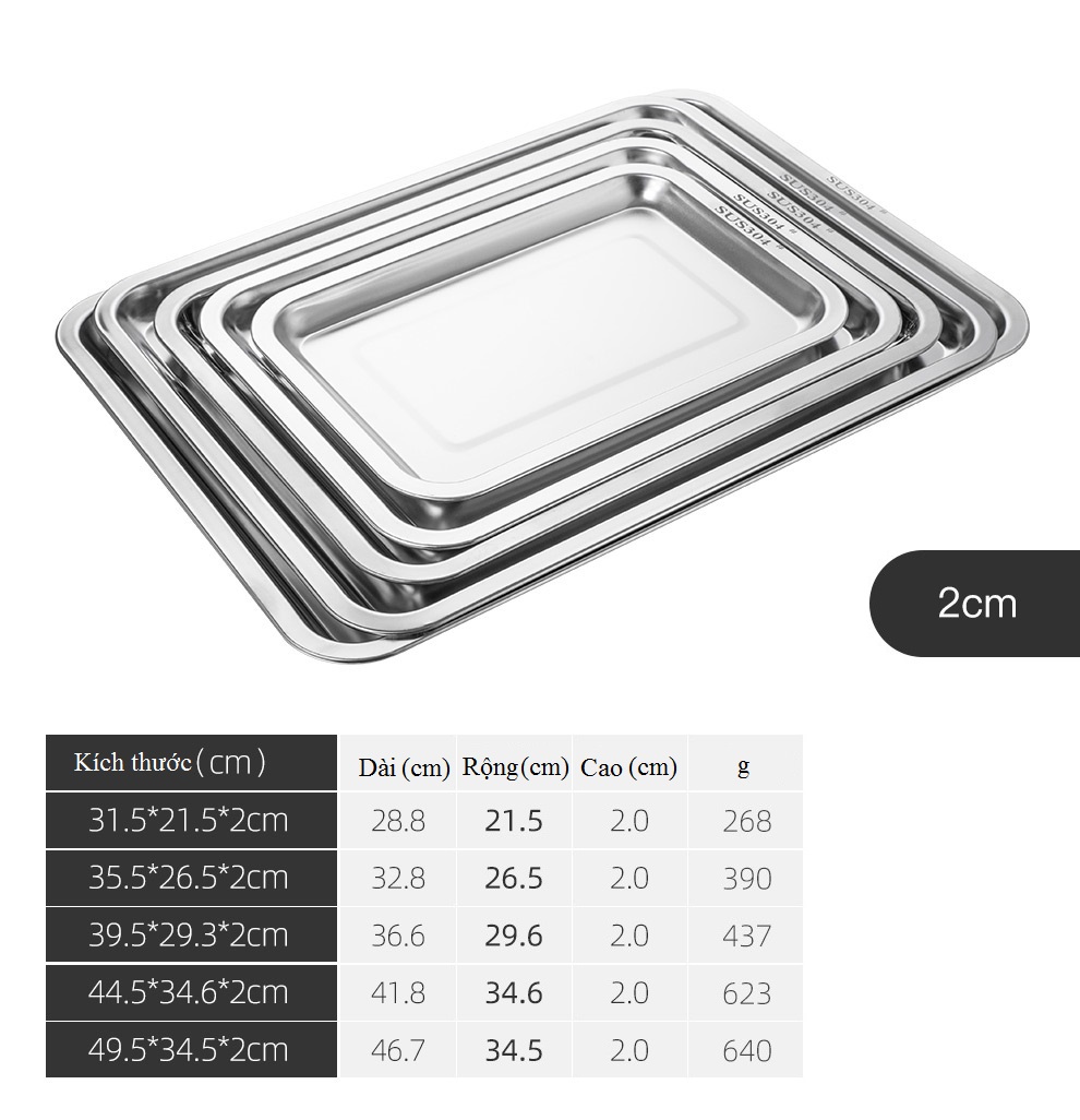 Mâm Inox 304