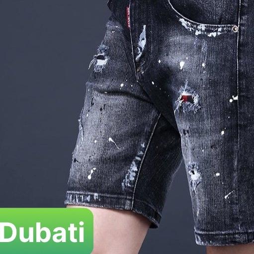 QUẦN SỌT SHORT LỬNG JEAN NAM CHẤT BÒ ĐEN SƠN WASH NHẬT BẢN CAO CẤP- DB-1303- DUBATI FASHION
