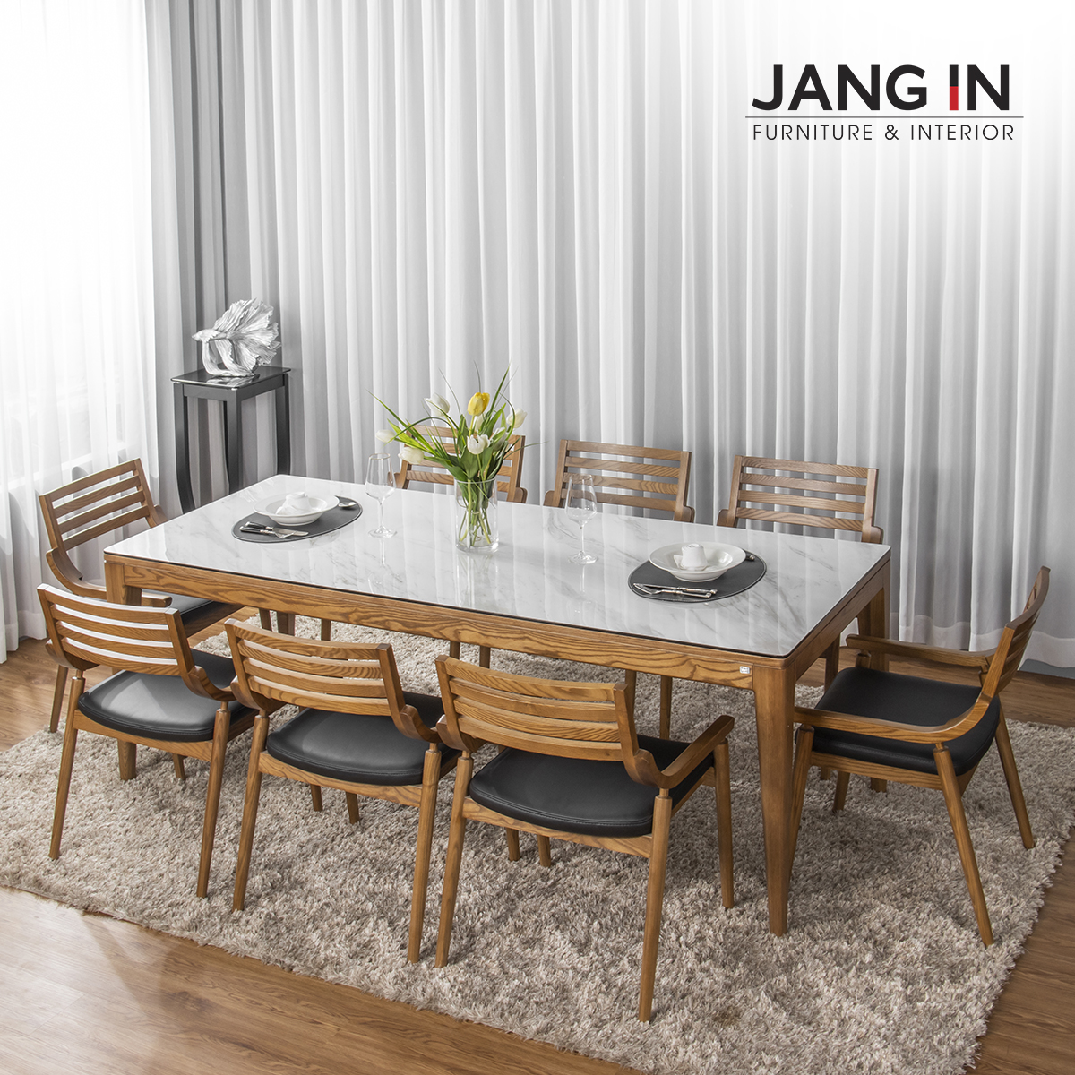 Bộ Bàn Ăn Spencer Ceramic 8 Chỗ Jang In