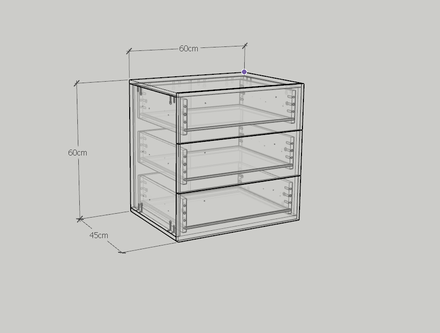 [Happy Home Furniture] WESLEY, Tủ đựng đồ 3 ngăn kéo ,  60cm x 45cm x 60cm ( DxRxC), THK_043