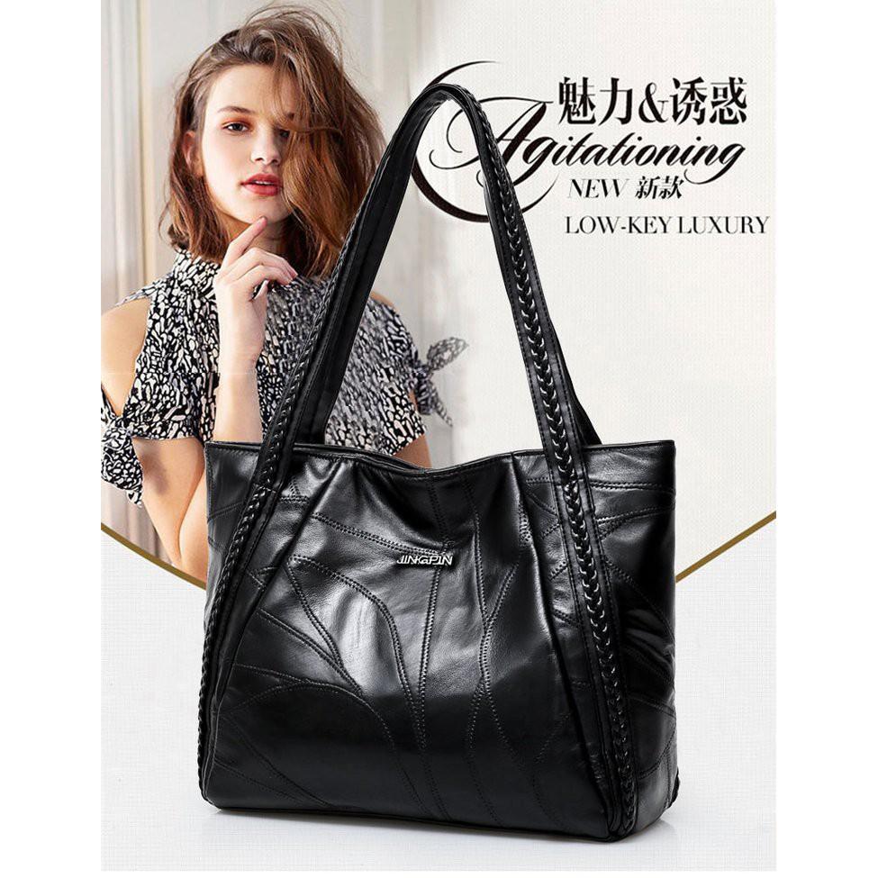 Túi đeo chéo nữ cao cấp da cừu JINGPIN KT 33x28x12cm , Da cừu mềm mại, Chất da cao cấp,Mềm mịn