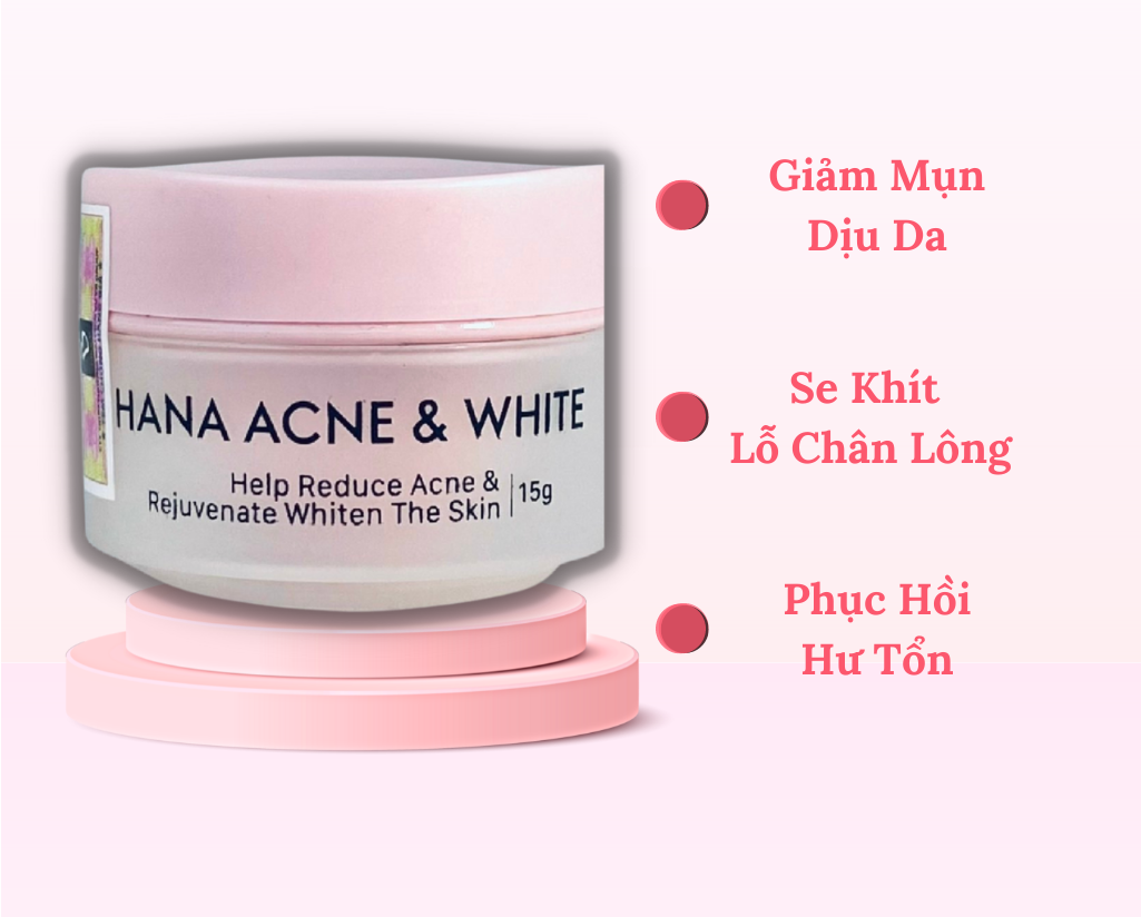 Kem Giảm Mụn Dưỡng Trắng Da Hanayuki Acnes & White 15G