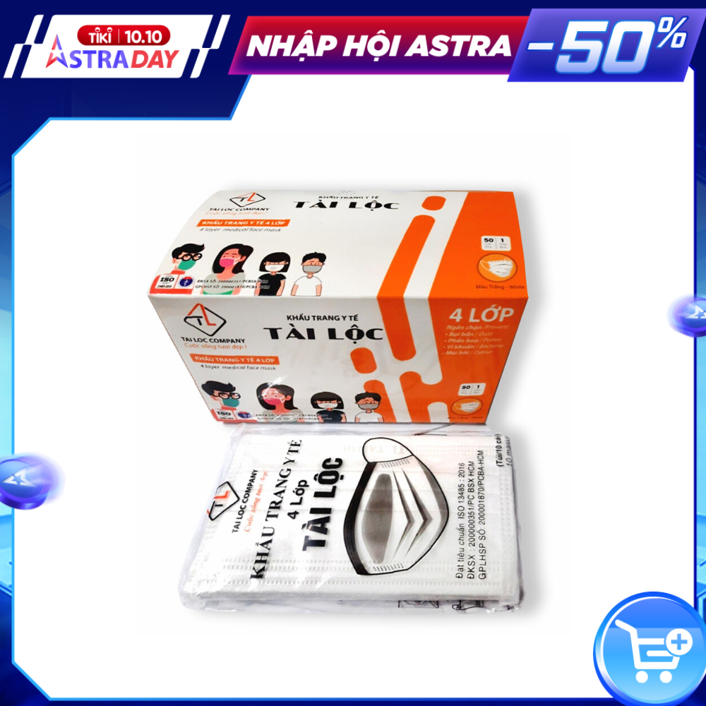 Khẩu Trang Y Tế - 4 Lớp - Hộp 50 Cái