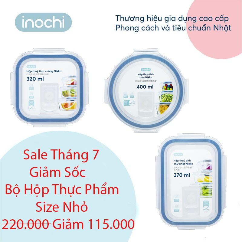 Bộ Hộp Thủy Tinh Đựng Thực Phẩm, Bảo Quản Thức Ăn Chữ Nhật - Vuông - Tròn Size Nhỏ 370 - 320 - 400ml