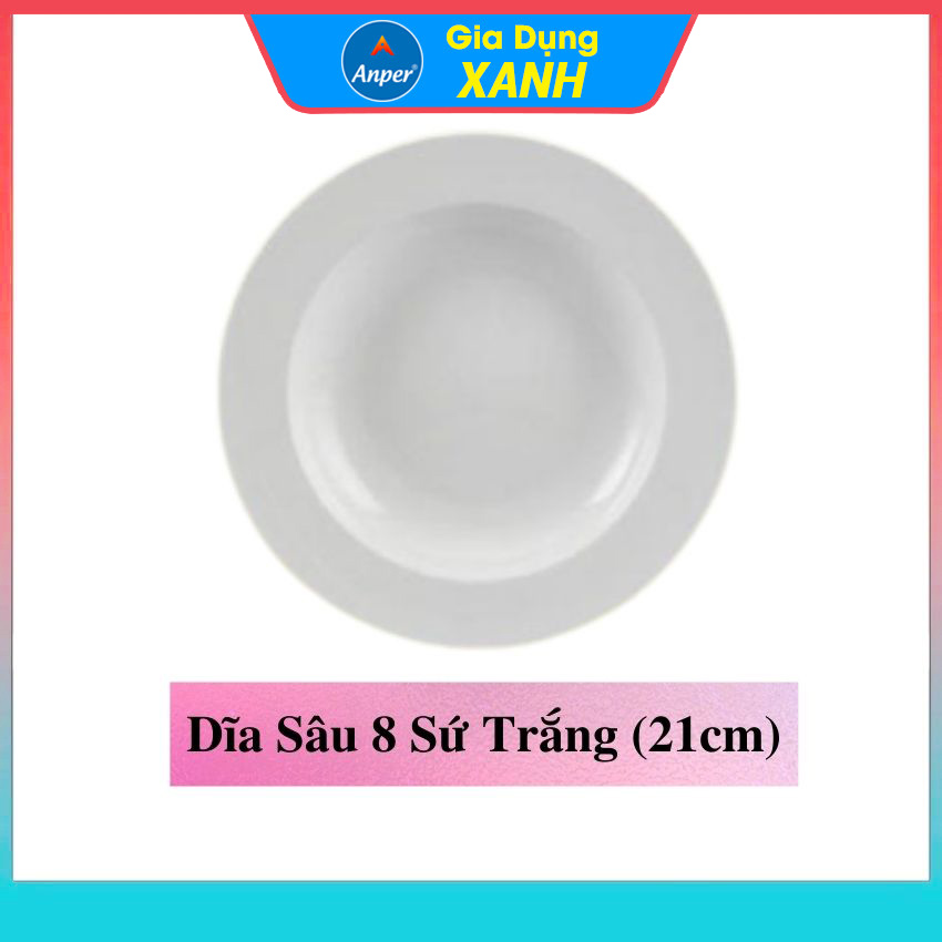 Combo 2 đĩa sứ 3 Dĩa Sứ Trắng 17cm 20cm 25cm 30cm Anper Cao Cấp Phong Cách Nhật Hàn dĩa sứ dĩa trắng tròn chén đĩa đẹp plate đĩa sứ kiểu đĩa sứ sâu lòng đĩa sứ trang trí