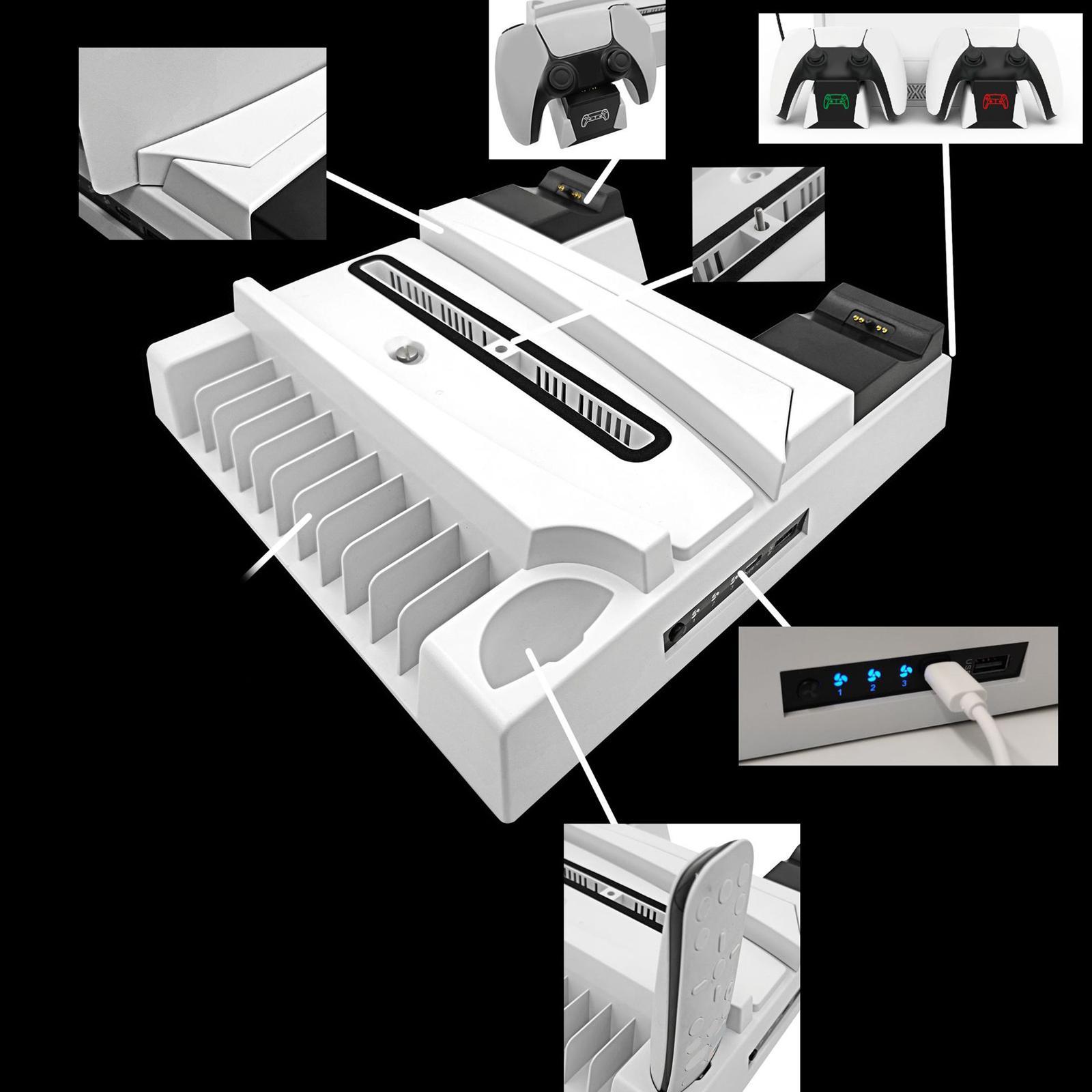 Vertical Stand with Cooling Fan Indicator Lamps for   5 Console