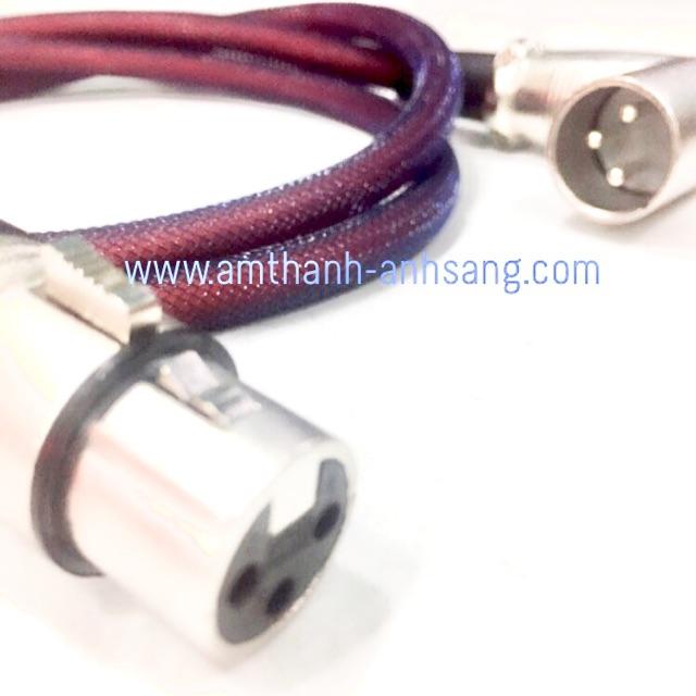 Dây tín hiệu âm thanh 01 dây  rắc canon cái thẳng  ra canon đực cong