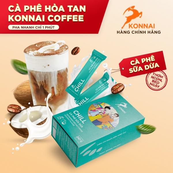 Cà phê hòa tan cafe sữa dừa Konnai Coffee