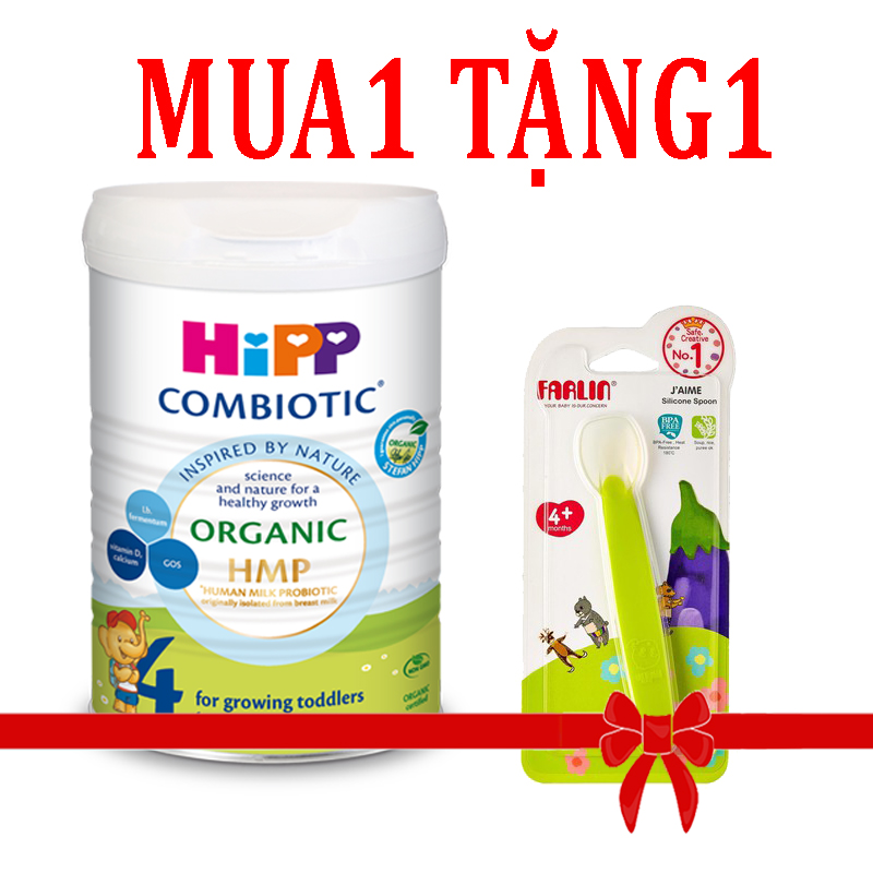 Sữa Hipp số 4 Organic Combiotic HMP 800gr Mẫu Mới tách tem tặng thia ăn dặm silicone Farlin