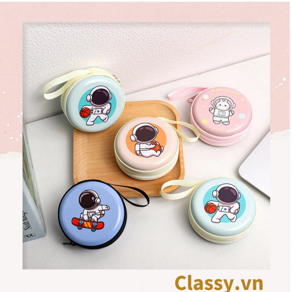 Túi hộp bằng thiếc Classy Đựng Cáp Sạc Tai Nghe Hình Tròn họa tiết Hoạt HÌnh Siêu Tiện Dụng Kích thước: 7cm x 3cm [T260