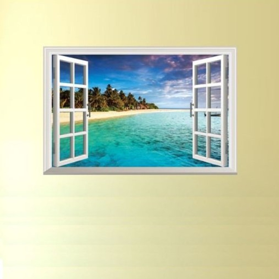 Decal cửa sổ biển xanh HP131/DC2218