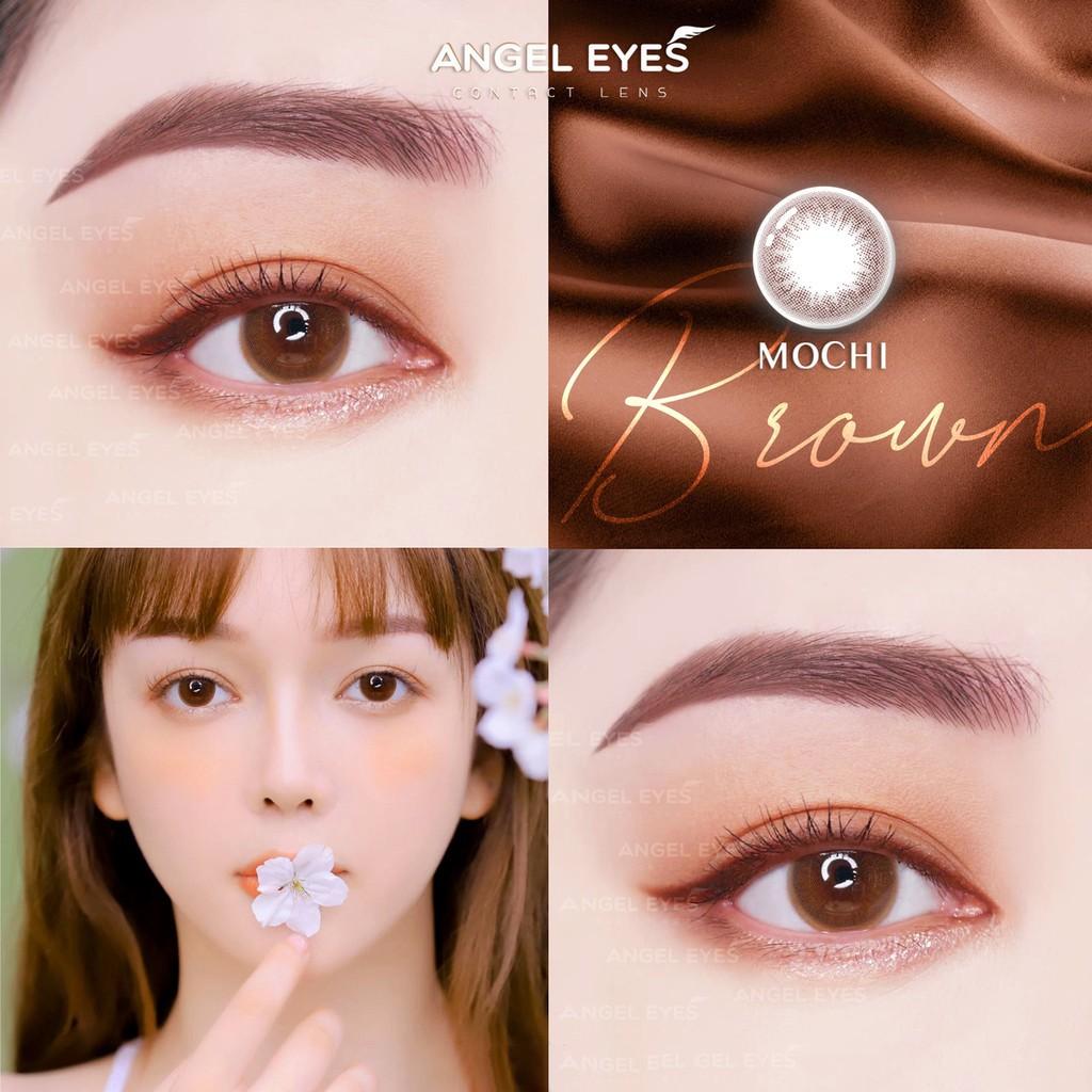 Lens nâu tự nhiên có độ Mochi thương hiệu Angel Eyes đường kính 14.2 có độ từ 0 đến 6