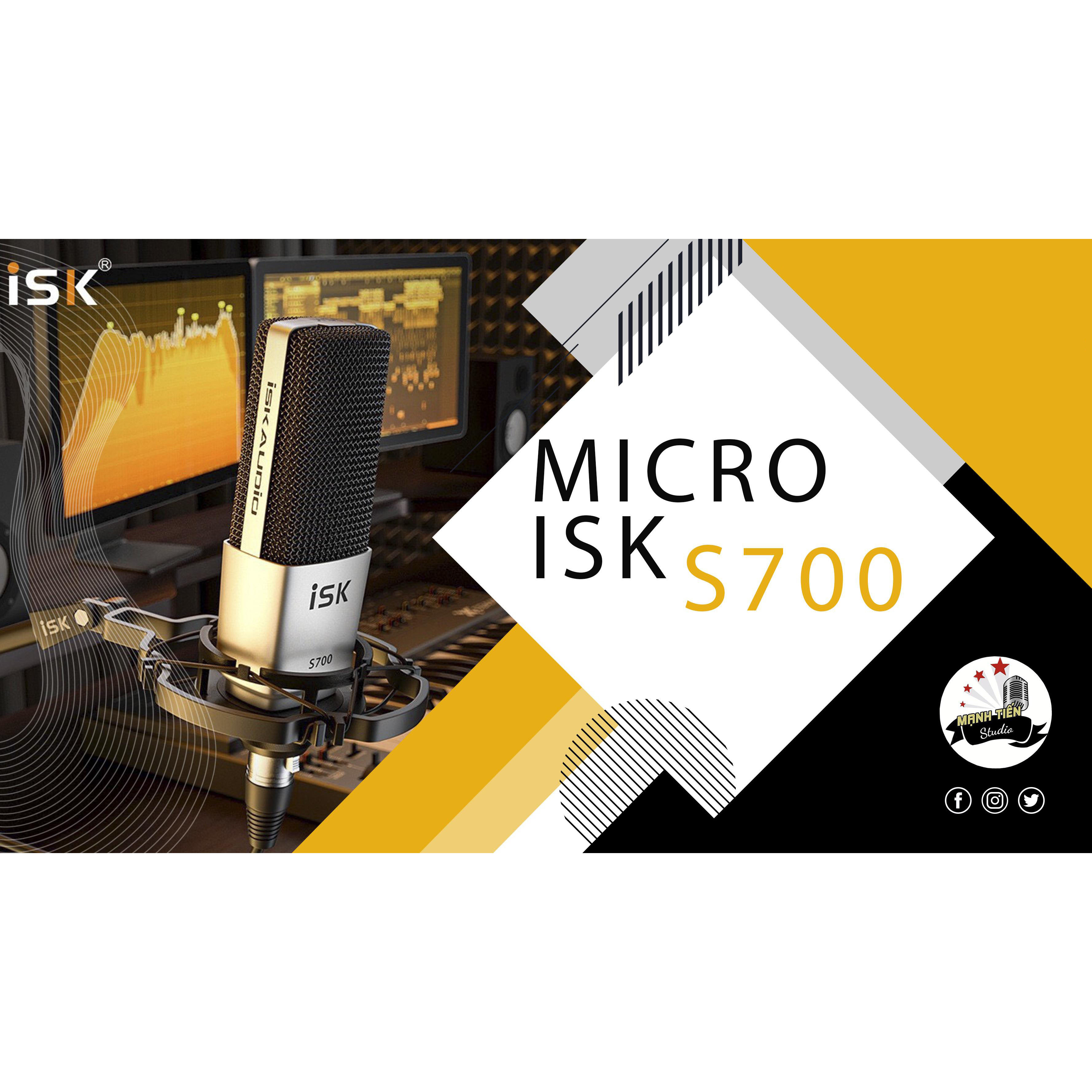 Micro thu âm cao cấp ISK S700 - Mẫu micro chuyên nghiệp mới nhất đến từ ISK – Mic thu âm chuyên nghiệp dành cho phòng thu, livestream, karaoke online - Hàng chính hãng