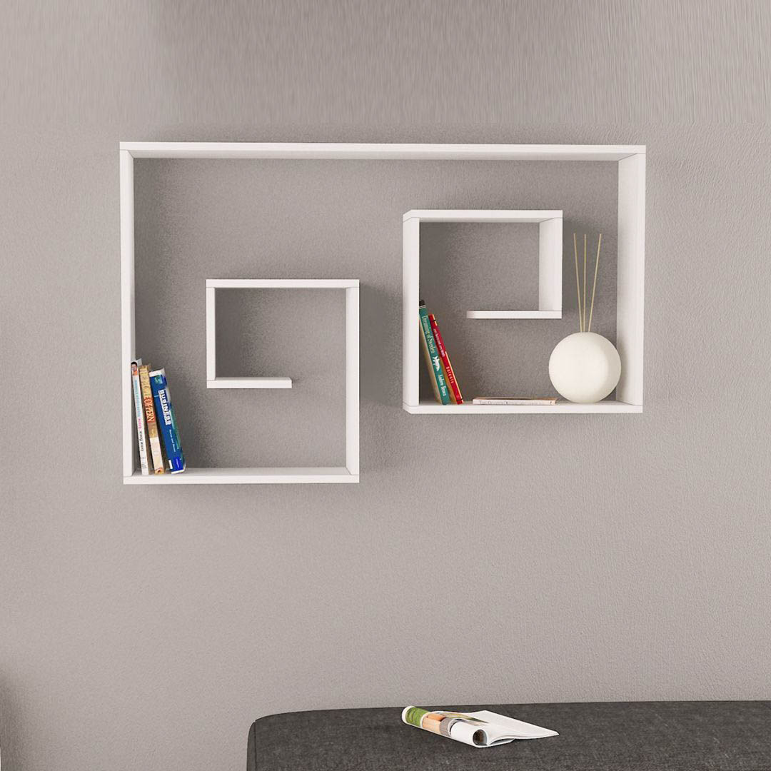 Kệ gỗ treo tường trang trí hiện đại SMLIFE Wiwok | Gỗ MDF dày 17mm chống ẩm | D120xR20xC80cm