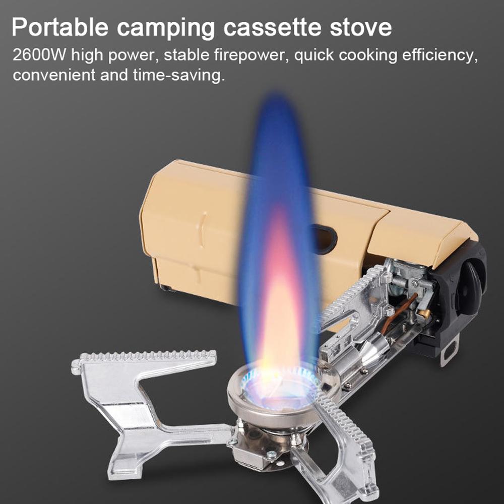 Camping Cassette Stove Portable Folding Camp Gases Burner Butane Stove 2600W with Electronic Ignition Carrying Bag for Outdoor Cooking Camping Pincnic Backpacking Hiking