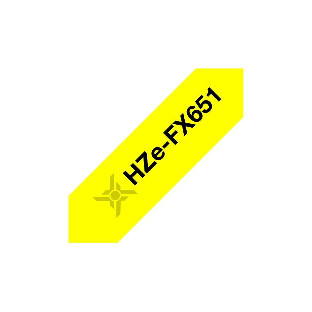 Băng nhãn Brother Nhãn in Hze-651 ( Tze-651, Tz2-651), 24mm*8m, chữ đen nền vàng, Black on Yellow