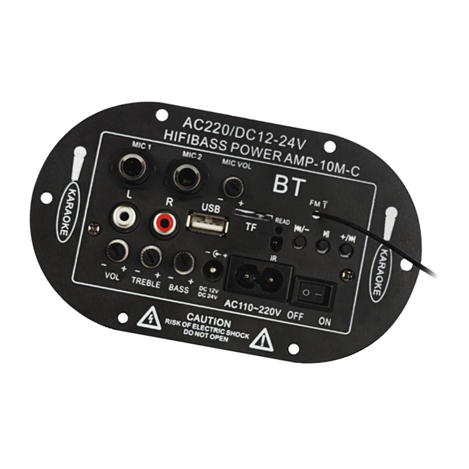 2MIC 8" / 10" Speaker Bluetooth  Board USB FM Radio TF Subwoofer