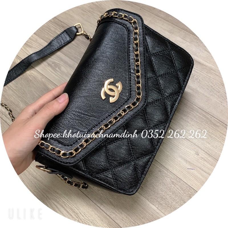 Túi Đeo Chéo Viền Xích Da Lì