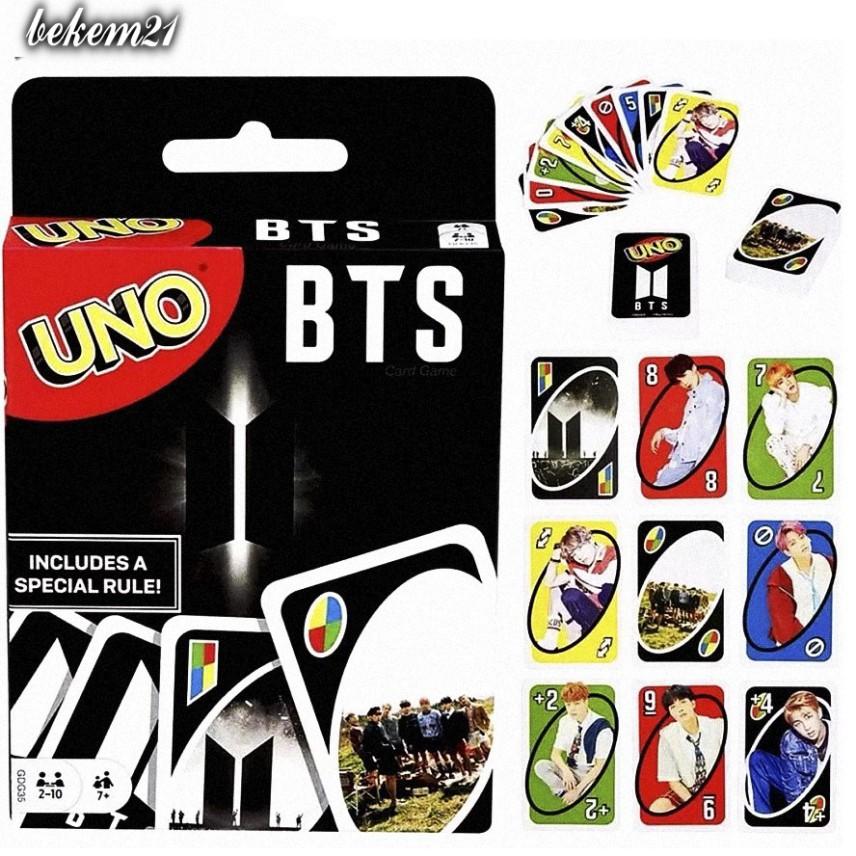 Bộ bài Uno BTS Classic, Wild, Skip Bo, Flip, Phase 10, DOS, thẻ bài BTS, Harry Porter,Super Mario - bìa cứng cao
