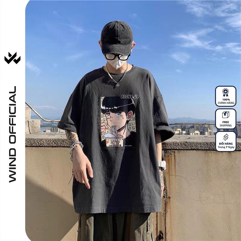 Áo phông unisex form rộng WIND bản Premium tay lỡ oversize Boy Mỳ thời trang nam nữ