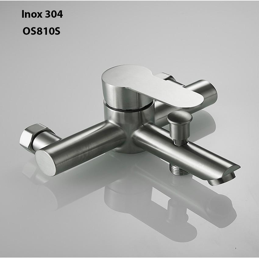 Bộ sen vòi tắm nóng lạnh OS810S chất liệu inox 304 nguyên khối + Dây dẫn nước vòi sen + Tay sen tròn + Gác tay sen