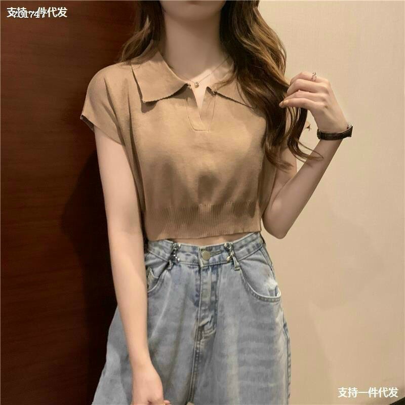 ÁO CROPTOP CỔ SƠ MI TAY NGẮN