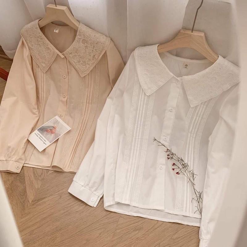 Sơ mi cổ ren vintage