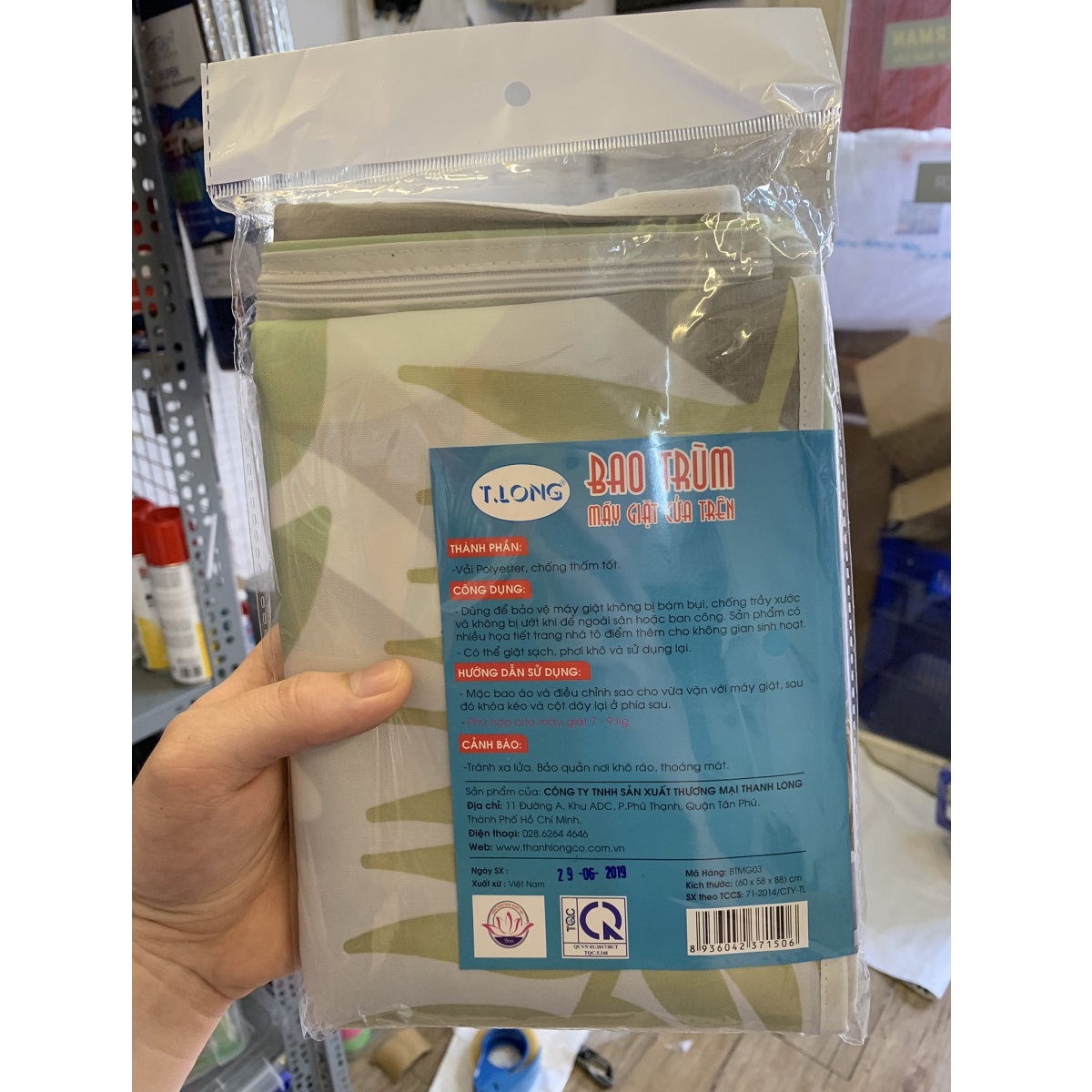 Bao Trùm Máy Giặt 03 cửa trên Thanh Long BTMG03