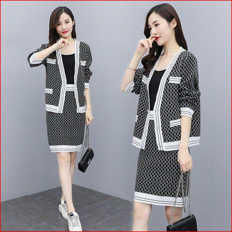 SET ÁO KHOÁC CHÂN VÁY LEN CAO CẤP