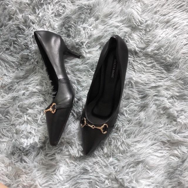 Gót mũi nhọn da mềm khoá sắt cao 6cm