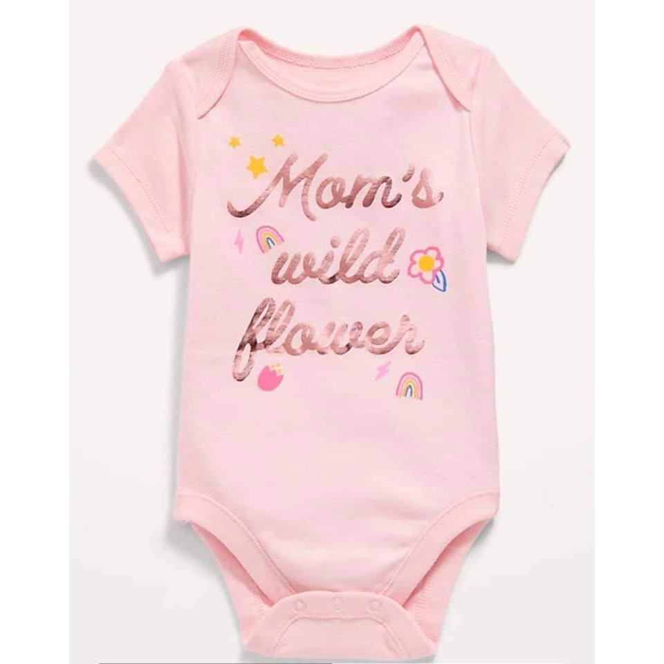 Set 4 bộ bodysuit cộc tay chất cotton xuất dư cho bé