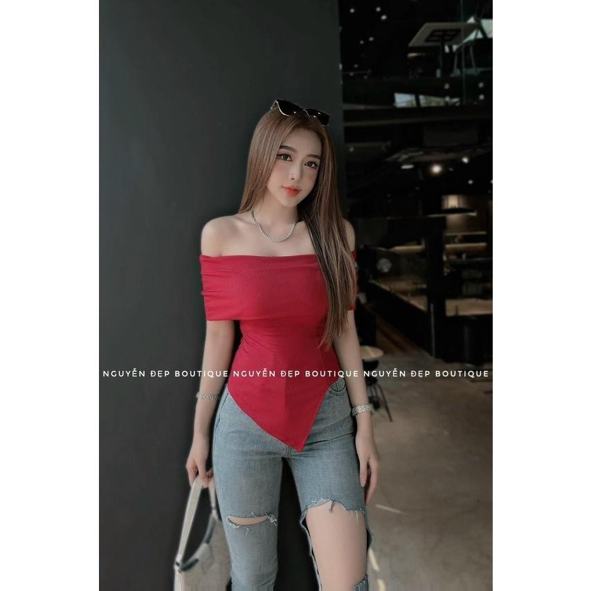 ÁO BẸC VAI TAY NGẮN FORM DÀI KIỂU THUN GÂN CỰC SANG CHO CÁC NÀNG NHÀ MEOWSHOP