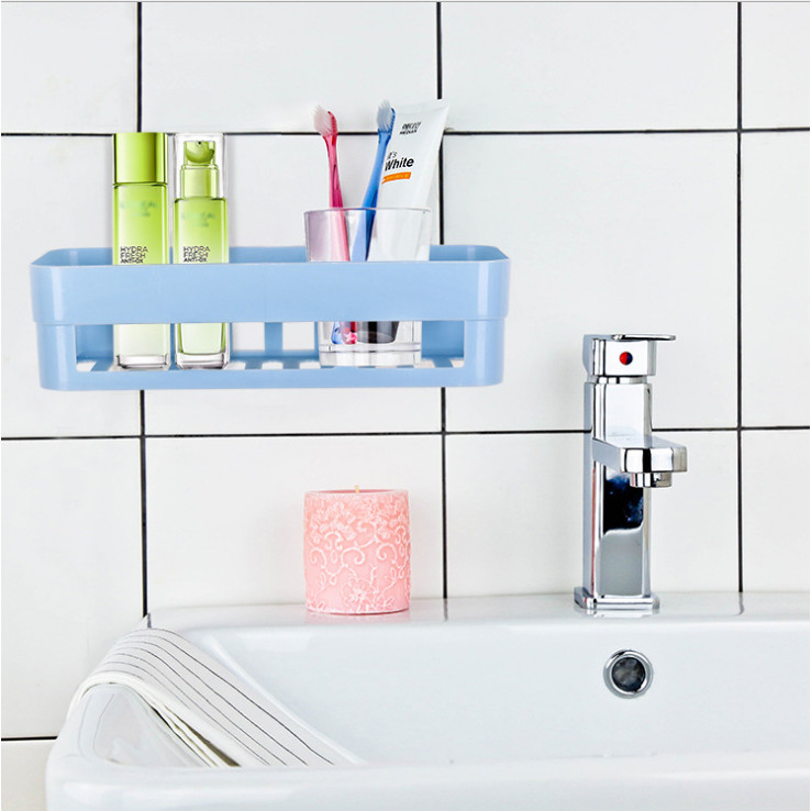 Giỏ treo tường nhà tắm bền đẹp NT02, giá đựng đồ đa năng không cần khoan tường siêu tiện dụng tặng kèm miếng dán chắc khỏe - giao màu ngẫu nhiên