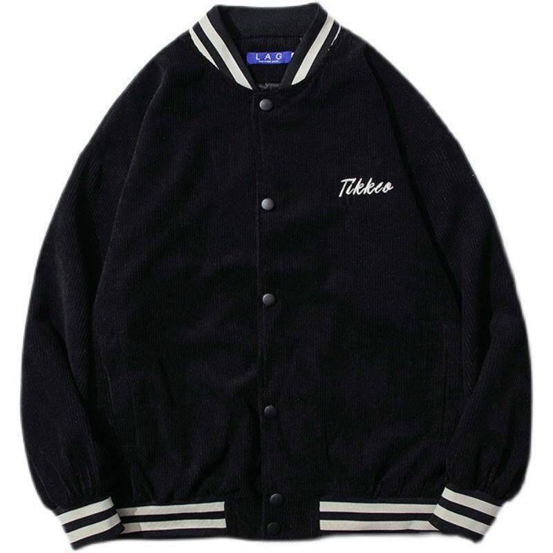Áo Khoác Bomber Nhung Gân Unisex Thêu Chữ 2 Mặt Cao Cấp Hot Trend